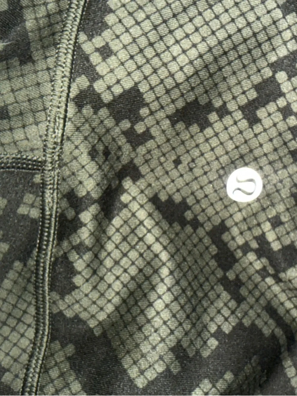 lululemon athletica Olive Green & Black Snake Print Capri Leggings - Picture 3 of 7